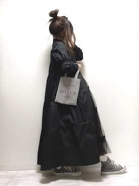 「sakishimatokyo」｜「アイテム（シャツワンピース）」を使った、norimamiさん（レディース・160cm）の冬コーディネート