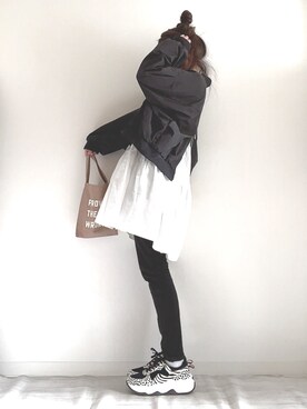 「sakishimatokyo（サキシマトーキョー）のアイテム（シャツワンピース）」を使った、norimamiさん（レディース・160cm）の春コーディネート