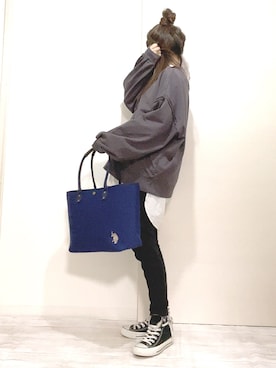 「AmbreNeige」｜「アイテム（スウェット）」を使った、norimamiさん（レディース・160cm）の春コーディネート