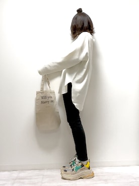 「AMERICAN HOLIC」｜「アイテム（ラッピングキット）」を使った、norimamiさん（レディース・160cm）の春コーディネート