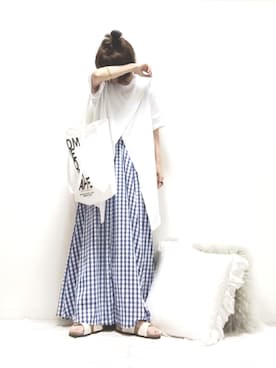 「アシメ」｜「アイテム（その他）」を使った、norimamiさん（レディース・160cm）の夏コーディネート