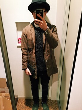 「寒い」｜「アイテム（財布/小物）」を使った、YAMATOさん（メンズ・167cm）の冬コーディネート