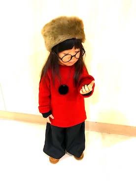 「ゆるゆる」｜「アイテム（オールインワン・サロペット）」を使った、maripppee___さん（キッズ・90cm）の冬コーディネート