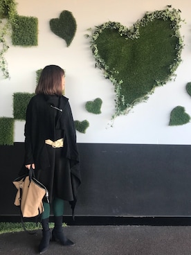 「Yohji Yamamoto（ヨウジヤマモト）のアイテム（その他アウター）」を使った、ロミさん（レディース・164cm）の冬コーディネート