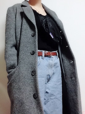 「patagonia」｜「アイテム（チェスターコート）」を使った、umeさん（レディース・165cm）の冬コーディネート