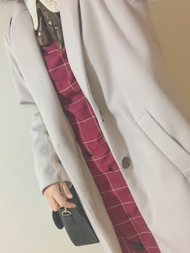 「RETRO GIRL（レトロガール）のアイテム（チェスターコート）」を使った、ひ な たさん（レディース・152cm）の冬コーディネート