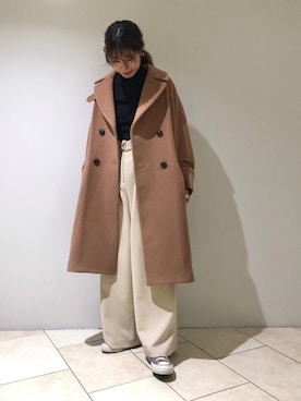 「TICCA（ティッカ）のアイテム（ピーコート）」を使った、haruhiさん（レディース・157cm）の秋コーディネート