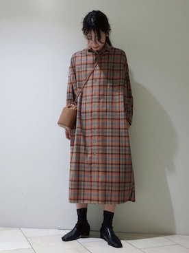 「TICCA（ティッカ）のアイテム（ワンピース/ドレス）」を使った、haruhiさん（レディース・157cm）の秋コーディネート