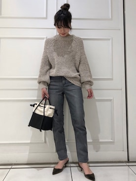 「YANUK（ヤヌーク）のアイテム（パンツ）」を使った、haruhiさん（レディース・157cm）の冬コーディネート