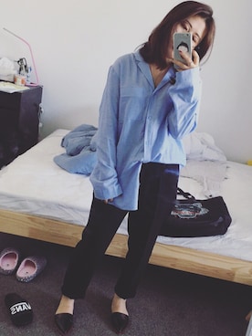 「Acne Studios（アクネストゥディオズ）のアイテム（その他シューズ）」を使った、她是淑女さん（レディース・155cm）の春コーディネート