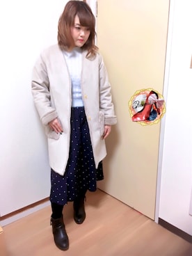 「OLIVE des OLIVE（オリーブデオリーブ）のアイテム（ムートンコート）」を使った、sakiさん（レディース・154cm）の秋コーディネート