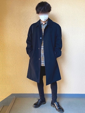 「アイテム（ステンカラーコート）」を使った、葵さん（メンズ・170cm・20代）の春コーディネート