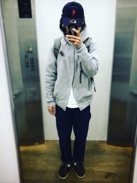 「アイテム（モカシン/デッキシューズ、ブラウン系）」を使った、2zkさん（メンズ・177cm）の春コーディネート