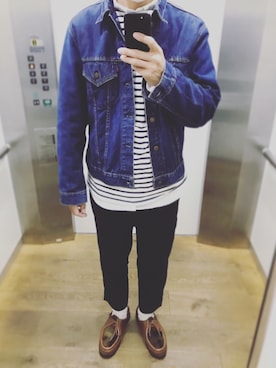 「CABANE de ZUCCa（カバンドズッカ）のアイテム（パンツ）」を使った、2zkさん（メンズ・177cm）の冬コーディネート