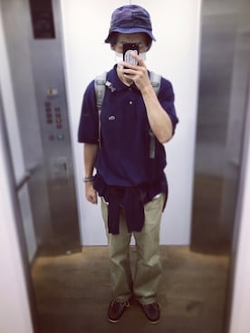 「アイテム（モカシン/デッキシューズ、ブラウン系）」を使った、2zkさん（メンズ・177cm）の夏コーディネート