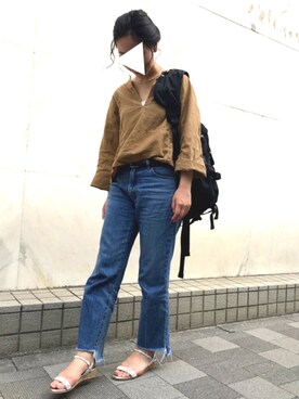 「mio notis（ミオノティス）のアイテム（サンダル）」を使った、Esmeralda（エスメラルダ）さん（レディース・160cm）の夏コーディネート