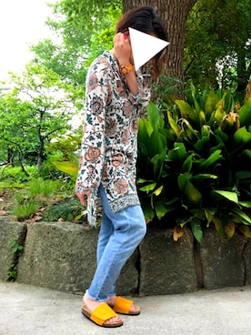 「サンダルに靴下」｜Esmeralda（エスメラルダ）さん（レディース・160cm）の夏コーディネート