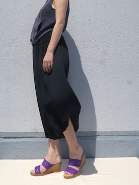 「アイテム（シューズ、パープル系）」を使った、Esmeralda（エスメラルダ）さん（レディース・160cm）の夏コーディネート