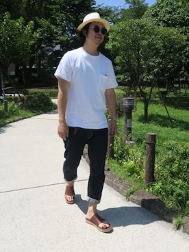 「GAIMO（ガイモ）のアイテム」を使った、Esmeralda（エスメラルダ）さん（メンズ・173cm）の夏コーディネート