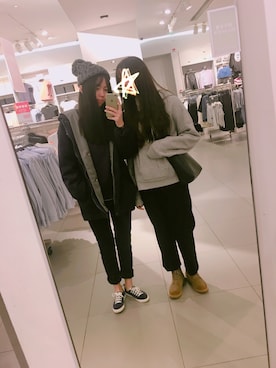 「OTO（オト）のアイテム」を使った、iiuhさん（レディース・168cm）の冬コーディネート