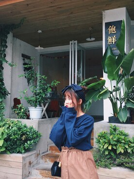 「niko and...（ニコアンド）のメンテンBIGBIG Ｔシャツ【niko and ...】（Tシャツ/カットソー）」を使った、loyiさん（レディース・162cm）の秋コーディネート