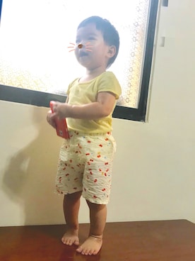 「lativ（ラティーヴ）のアイテム」を使った、SHU    YUさん（キッズ・80cm）の夏コーディネート