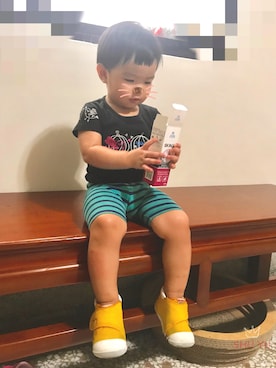 「lativ（ラティーヴ）のアイテム」を使った、SHU    YUさん（キッズ・80cm）の夏コーディネート
