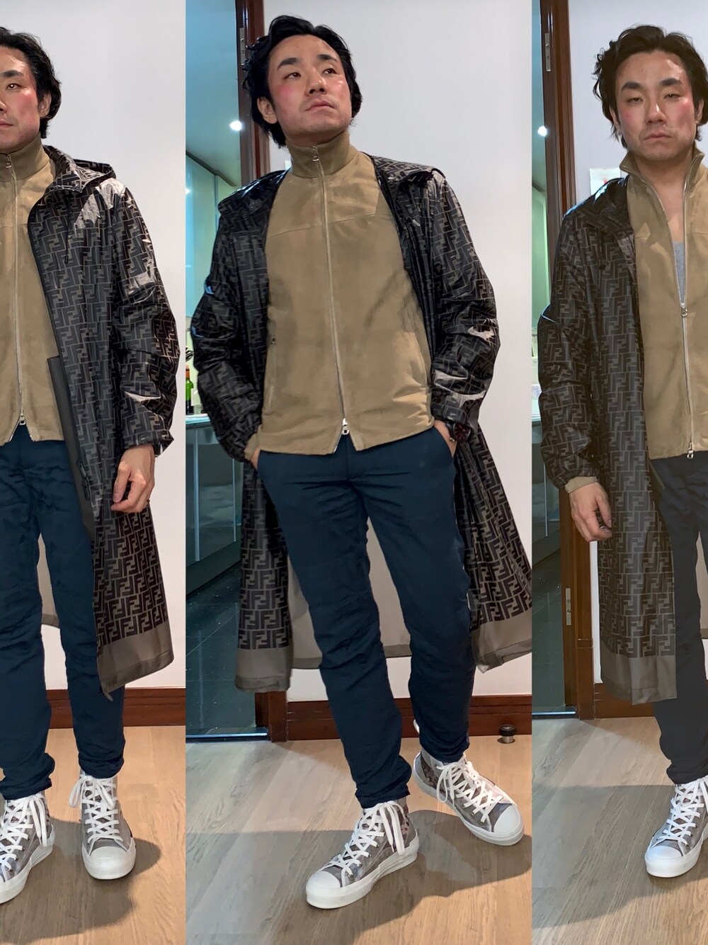 dunhillのムートンコートを使ったメンズ人気ファッション