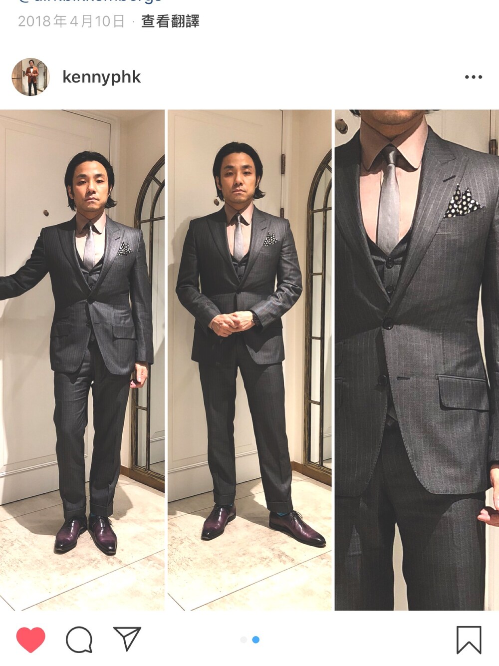 「TOM FORDのアイテム（スーツジャケット、グレー系）」を使った、kennyphkさん（メンズ・170cm）の冬コーディネートの1枚目の写真