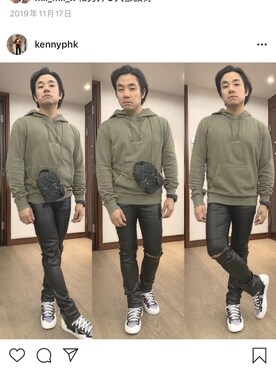 「YSL（ワイエスエル）のアイテム（トップス）」を使った、kennyphkさん（メンズ・170cm）の冬コーディネート