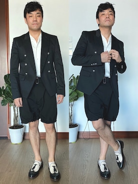 「JW Anderson（ジェイダブリューアンダーソン）のアイテム（カーゴパンツ）」を使った、kennyphkさん（メンズ・169cm）の夏コーディネート