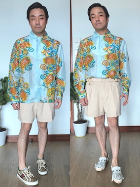 「アイテム（モカシン/デッキシューズ）」を使った、kennyphkさん（メンズ・169cm）の夏コーディネート