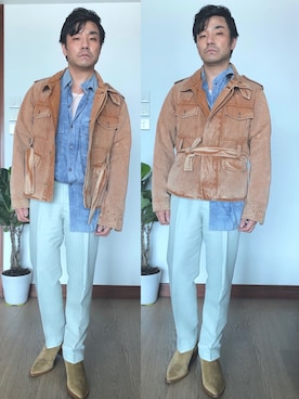 「ROCHAS（ロシャス）のアイテム（ジャケット/アウター）」を使った、kennyphkさん（メンズ・169cm）の夏コーディネート