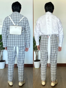 「THOM BROWNE（トムブラウン）のアイテム（シャツ/ブラウス）」を使った、kennyphkさん（メンズ・169cm）の夏コーディネート