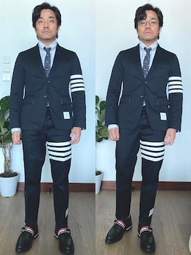 「THOM BROWNE（トムブラウン）のアイテム（シャツ/ブラウス）」を使った、kennyphkさん（メンズ・169cm）の秋コーディネート