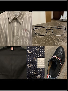 「THOM BROWNE（トムブラウン）のアイテム（シャツ/ブラウス）」を使った、kennyphkさん（メンズ・169cm）の秋コーディネート