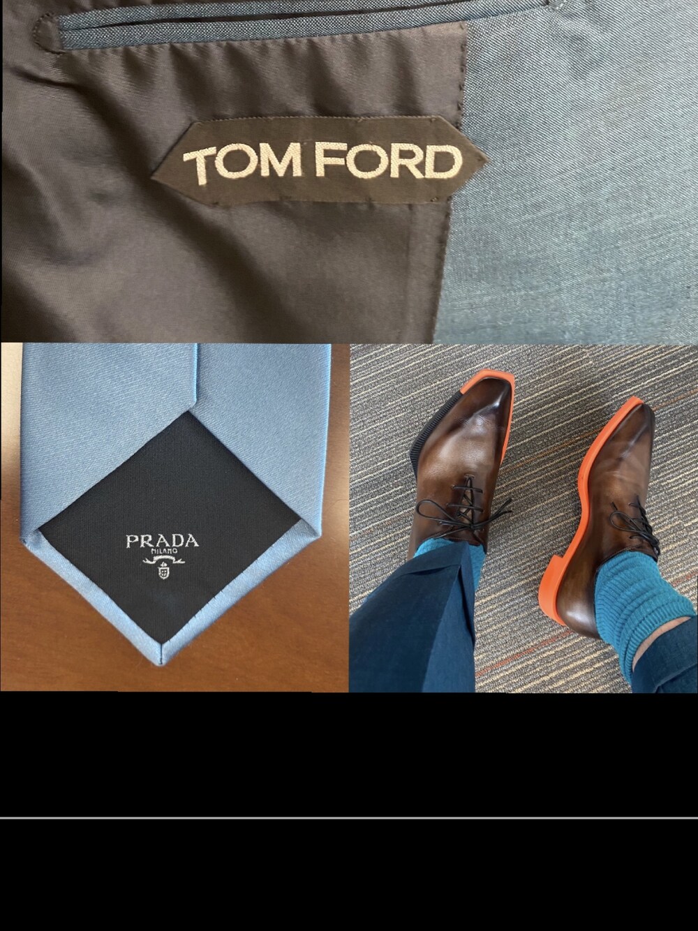 「TOM FORDのアイテム（スーツジャケット、ブルー系）」を使った、kennyphkさん（メンズ・169cm）の秋コーディネートの1枚目の写真