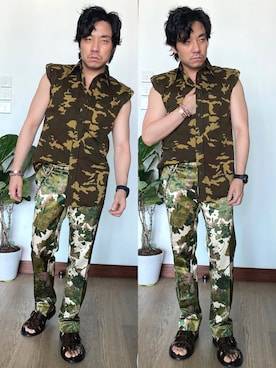 「DRIES VAN NOTEN（ドリスヴァンノッテン）のアイテム（サンダル）」を使った、kennyphkさん（メンズ・169cm）の秋コーディネート
