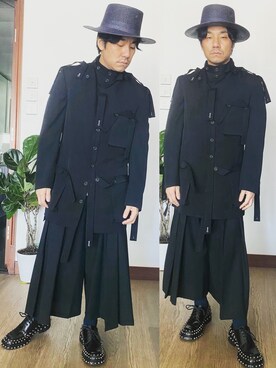 「Yohji Yamamoto（ヨウジヤマモト）のアイテム（その他アウター）」を使った、kennyphkさん（メンズ・169cm）の秋コーディネート