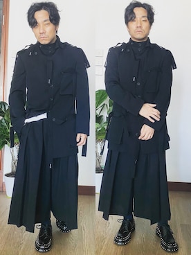 「Yohji Yamamoto（ヨウジヤマモト）のアイテム（その他アウター）」を使った、kennyphkさん（メンズ・169cm）の秋コーディネート