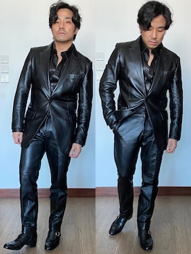 「アイテム（スーツパンツ）」を使った、kennyphkさん（メンズ・169cm）の秋コーディネート