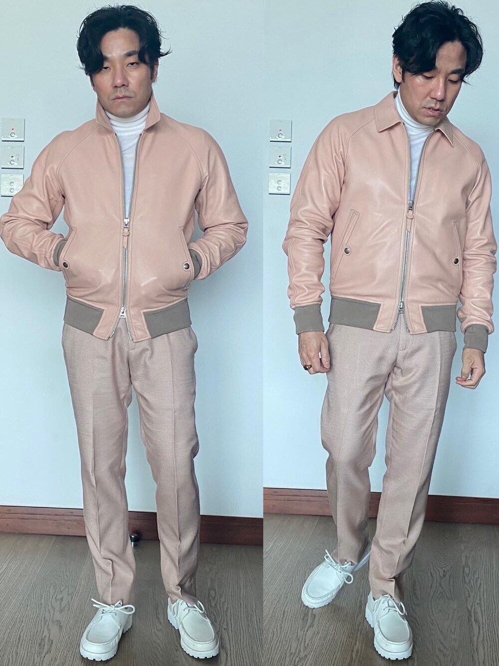 「TOM FORDのアイテム（ニット/セーター、ホワイト系）」を使った、kennyphkさん（メンズ・169cm）の冬コーディネートの1枚目の写真