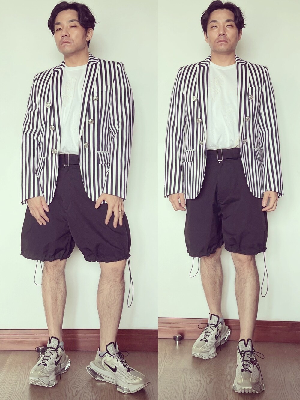 「BALMAINのアイテム（スーツジャケット、その他）」を使った、kennyphkさん（メンズ・169cm）の春コーディネートの1枚目の写真