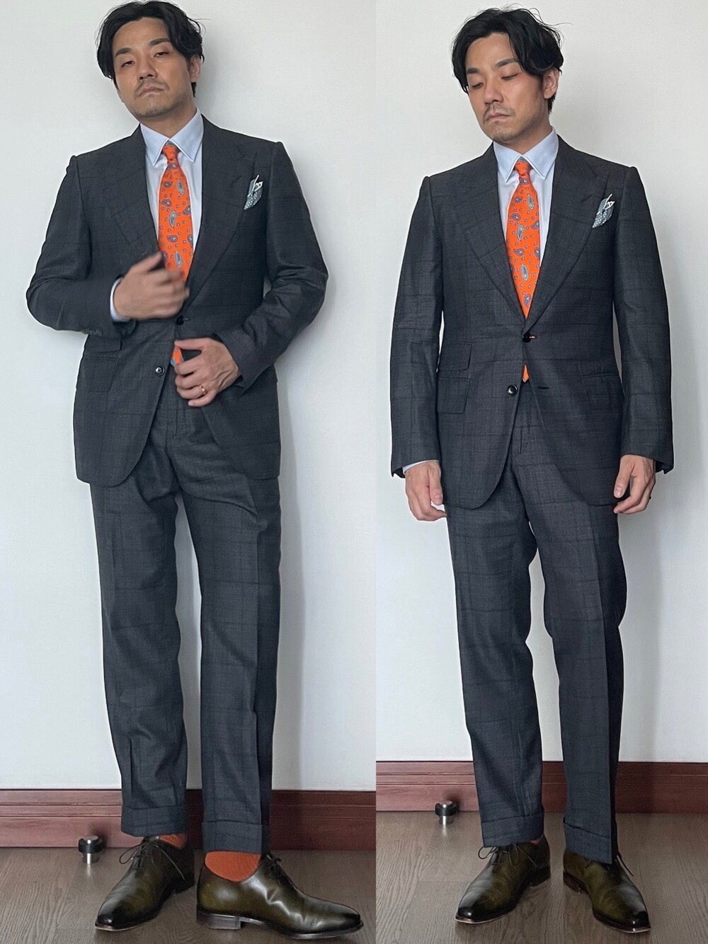 「TOM FORDのアイテム（スーツセット、グレー系）」を使った、kennyphkさん（メンズ・169cm）の夏コーディネートの1枚目の写真