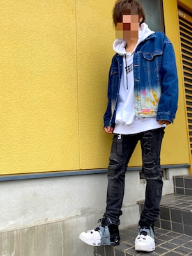 「ストリート系」｜「アイテム（デニムジャケット）」を使った、海勢さん（メンズ・170cm）の春コーディネート
