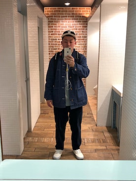 「Champion」｜「アイテム（カバーオール）」を使った、jjtsbさん（メンズ・168cm）の冬コーディネート