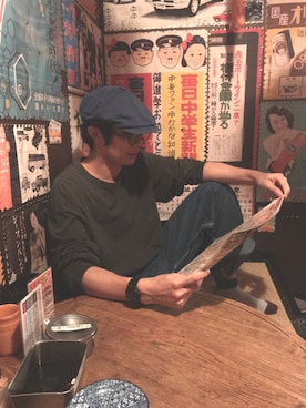 「abcd（ナシ）のアイテム（帽子）」を使った、yoougoooさん（メンズ・177cm）の冬コーディネート