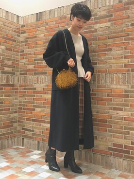 「ぺプラム」｜「アイテム（その他アウター）」を使った、SAYAKAさん（レディース・165cm）の秋コーディネート