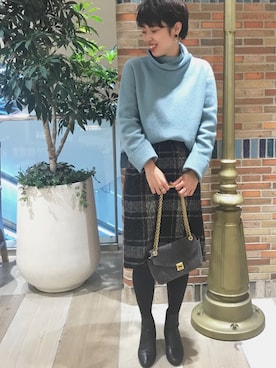 「トラペーズスカート」｜SAYAKAさん（レディース・165cm）の秋コーディネート