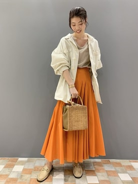 「Rouge vif（ルージュヴィフ）のアイテム（ブルゾン）」を使った、SAYAKAさん（レディース・165cm）の春コーディネート